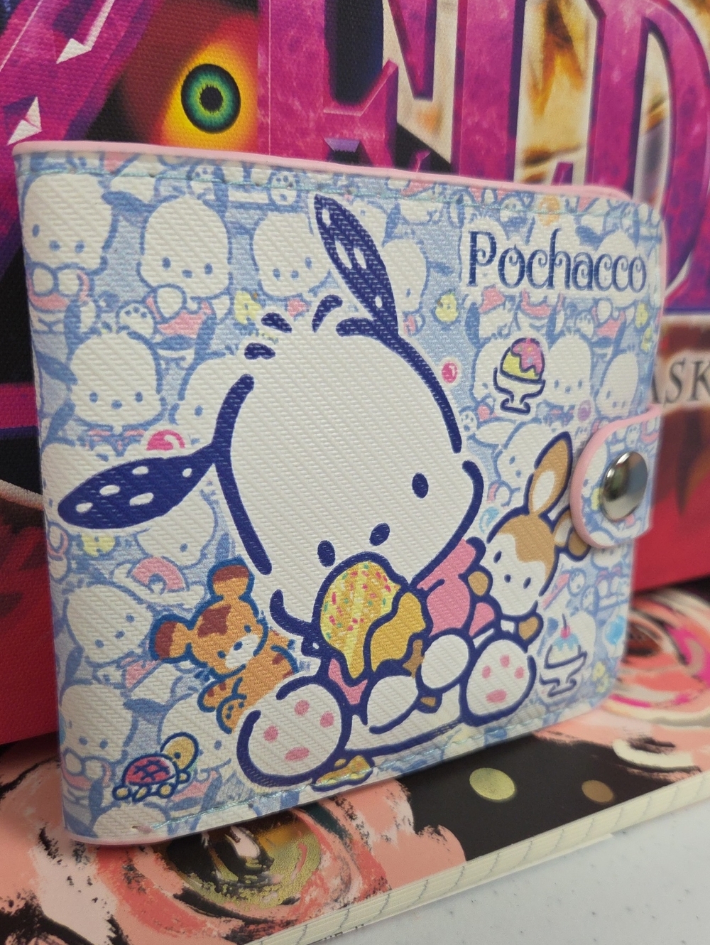 Sanrio Pochacco Kids Wallet - Light Blue, White, Pink